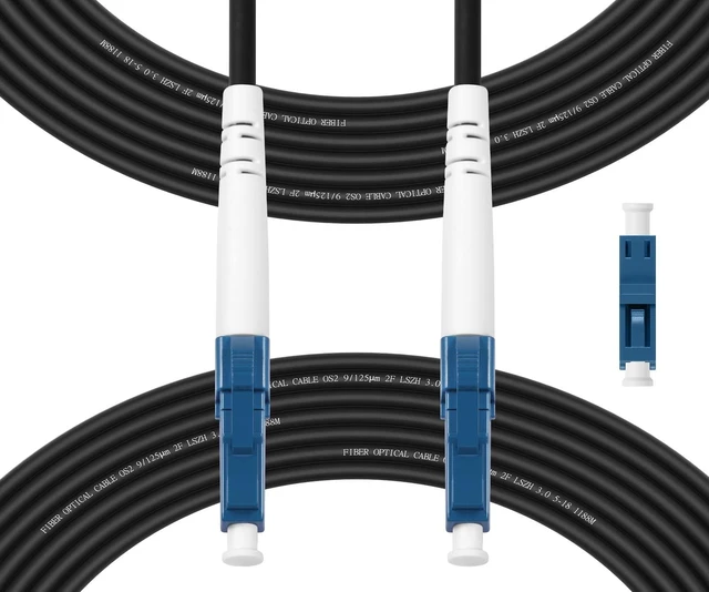 Main image of FibergagaOutdoor LC to LC OS2 Fiber Optic Cable Single Mode, 20M(66ft)