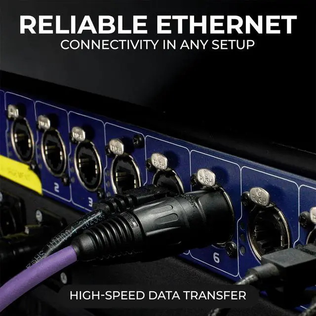 Alt view image 3 of 5 - Sound Tools SuperCAT Professional Grade Shielded CAT5e etherCON Cable High-Speed Ethernet Cable with 6Gbps Data Transfer Flexible Polyurethane Jacket & Neutrik Connectors (100 feet, Purple)