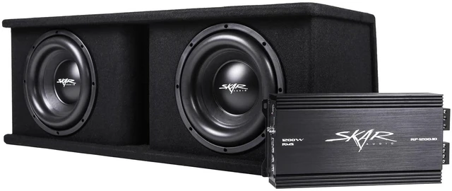 Alt view image 2 of 5 - Skar Audio Dual 10" Complete 2,400 Watt SDR Series Subwoofer Bass Package - Includes Loaded Enclosure with Amplifier