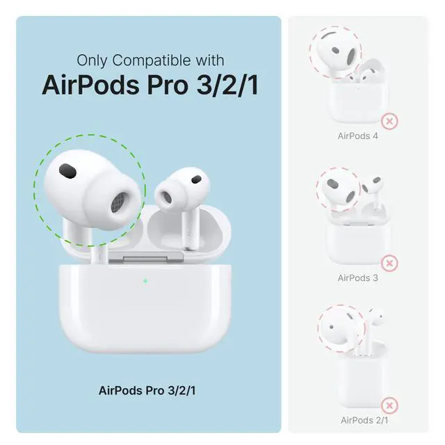 Alt view image 2 of 5 - Catalyst Case for AirPods Pro 3, Waterproof IP67 & Drop-Proof Silicone Case Cover for Apple Airpod Pro 3, Wireless Charging Compatible, One-Piece Design with Carabiner for Active Life