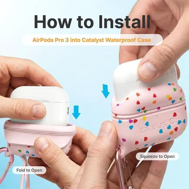 Alt view image 4 of 5 - Catalyst Case for AirPods Pro 3, Waterproof IP67 & Drop-Proof Silicone Case Cover for Apple Airpod Pro 3, Wireless Charging Compatible, One-Piece Design with Carabiner for Active Life