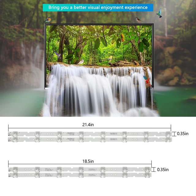 Alt view image 3 of 5 - Seayoo 4 Pcs Led Backlight Strips Set Replacement for TCL 55S421 55S423 55S425 55U3800C 4C-LB5507-HR03J 4C-LB5508-HR02J 4C-LB5508-HR03J 4C-LB5508-HR06J 55HR330M07A2 55HR330M07B2 55HR330M08A2