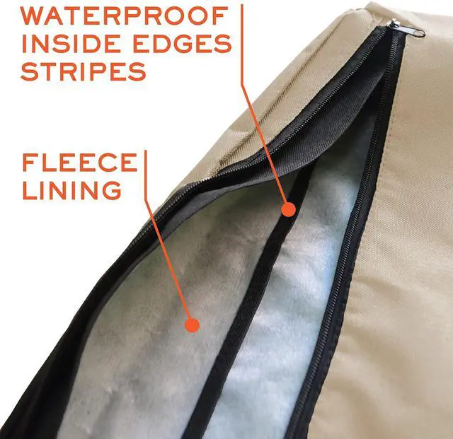 Alt view image 4 of 5 - Outdoor TV Cover 55 inch - with Zipper, Weatherproof, Waterproof 360 Degrees Protection, Soft Non Scratch Interior - Beige