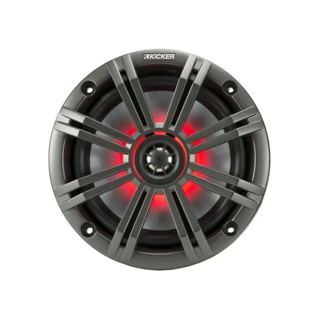 Alt view image 3 of 4 - 2 Pair (QTY 4) of Kicker 6.5" 2-Way 195 Watts Max Power Coaxial Marine Audio MultiColor LED Speakers with Charcoal Grilles, 20-Feet 16-Gauge Speaker Wire
