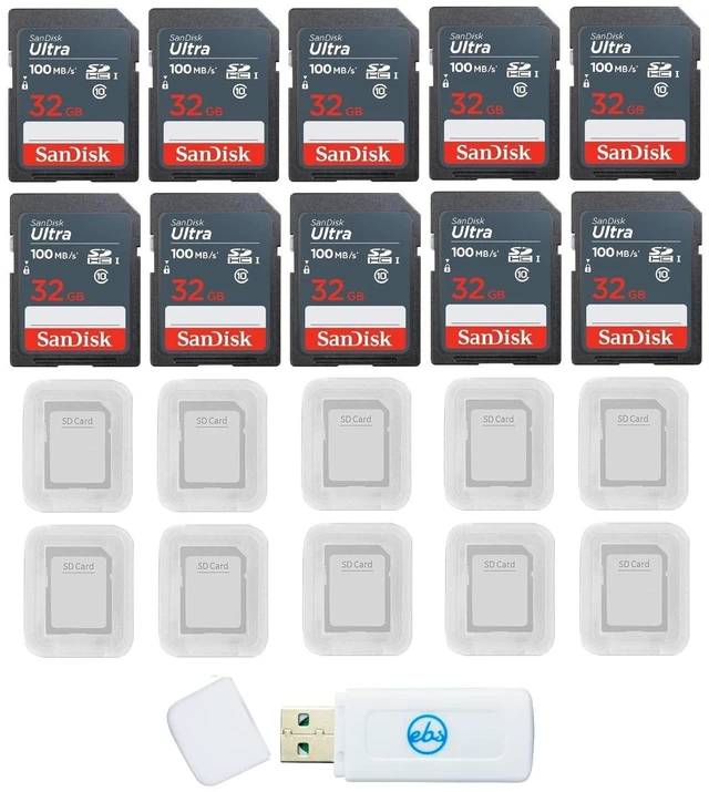 Main image of SanDisk Ultra 32GB SD SDHC UHS-I 100MB/s Class 10 SDSDUNR-032G (10 Pack)