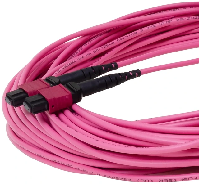Main image of TRUE CABLE MTP/MPO OM4 MM 12-Fiber Patch Cable Type B, OFNP, 15m (49.21ft)