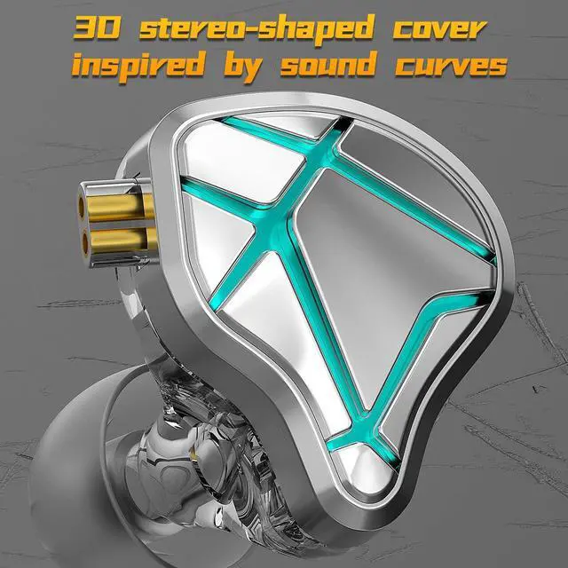 Alt view image 5 of 5 - KZ ESX 10th Anniv HiFi IEM Earbuds,Stereo in Ear Headphones for Music,Dynamic Earphones Silver Plated Cord 0.75mm,Wired Buds for Audiphile (No Micro)