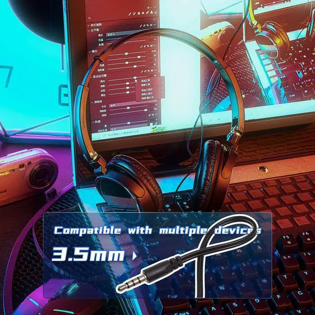 Alt view image 4 of 5 - 24 Pack Classroom Headphones Bulk Student Headphones with Microphone Kids Earphones for School, Adjustable over Ear Head Phones Class Set Earbuds Wire Earphones for School Students Kids (Black)