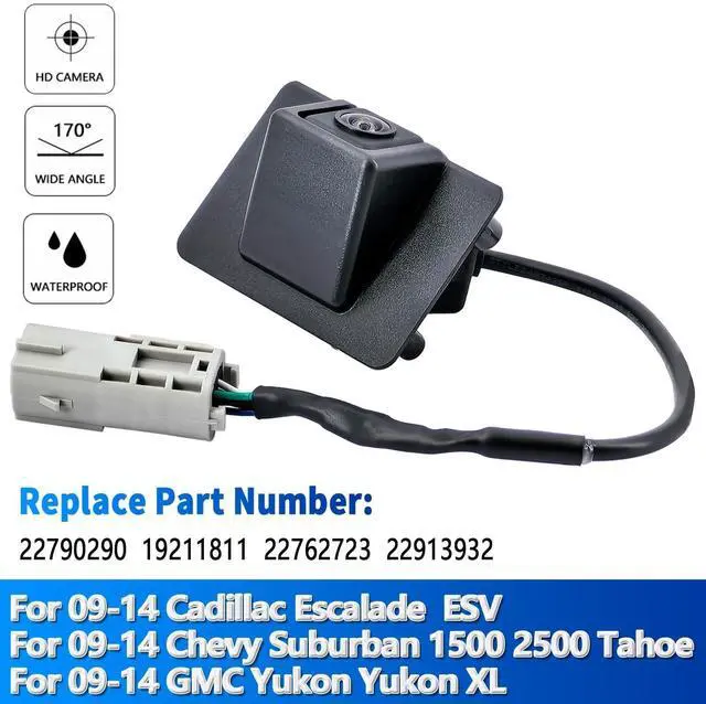 Alt view image 2 of 5 - Rear View Backup Camera Compatible with 2009-2014 Cadillac Escalade ESV Chevrolet Tahoe Suburban 1500 2500 GMC Yukon XL 1500 2500 Parking Assist Back Up Camera Replaces 22790290 22913932