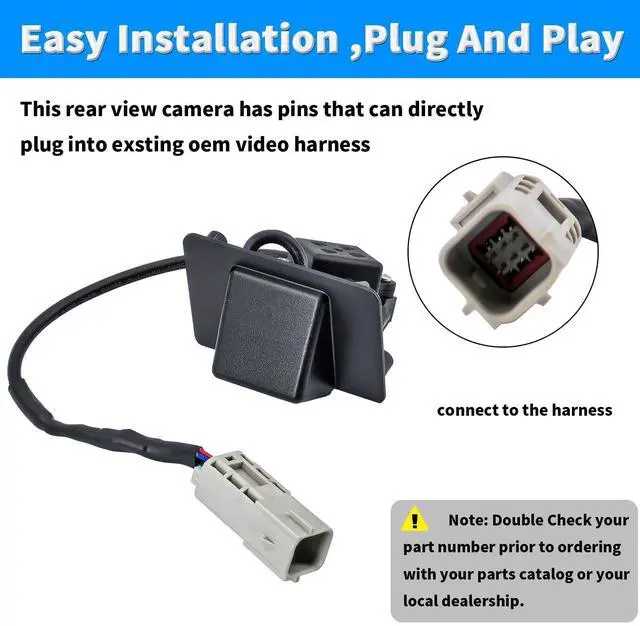 Alt view image 4 of 5 - Rear View Backup Camera Compatible with 2009-2014 Cadillac Escalade ESV Chevrolet Tahoe Suburban 1500 2500 GMC Yukon XL 1500 2500 Parking Assist Back Up Camera Replaces 22790290 22913932