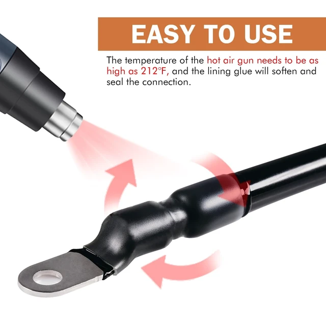 Alt view image 4 of 5 - FOURUB 4:1 Adhesive Lined Heat Shrink Tubing Roll Protection Wiring Sheath Harnesses Waterproof Glue Insulated Dual Wall (5/8"-22ft)