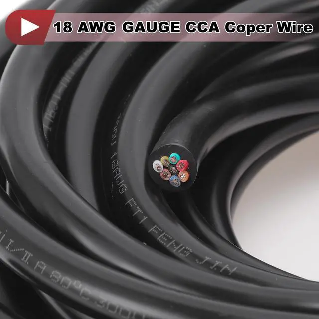 Alt view image 5 of 5 - HEROFFIX Electrical Ground Wire Automotive Power Wire 30FT Black TC 1 Pcs 18AWG 8 Conductor Fully Insulated& Soft Touch Jacket Universal