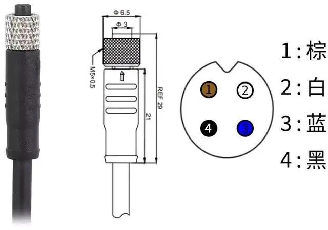 Alt view image 3 of 4 - Eonvic Industrial M5 A-Code 4 Pin Female Connector to Open End Moulded IP67 Waterproof Aviation Industrial Sensor Connection Cable 3M