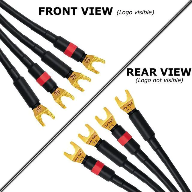 Alt view image 4 of 5 - WORLDS BEST CABLES 25 Foot - Canare 4S11 Audiophile Grade - HiFi Star-Quad Bi-Wire Speaker Cable Pair with Eminence Gold Spade Connectors