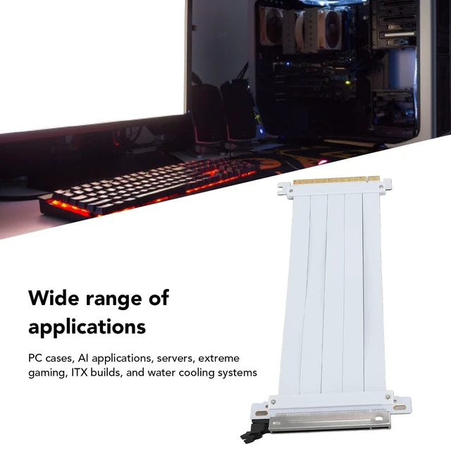 Alt view image 3 of 5 - XUMIUZIY PCIE 4.0 Riser Cable, GPU X16 Graphics Card Extension, 128Gbps High Speed Flexible Extender Port Compatible with 4.0, 3.0, 2.0, and 1.0