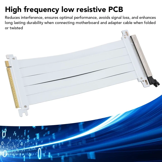 Alt view image 5 of 5 - XUMIUZIY PCIE 4.0 Riser Cable, GPU X16 Graphics Card Extension, 128Gbps High Speed Flexible Extender Port Compatible with 4.0, 3.0, 2.0, and 1.0