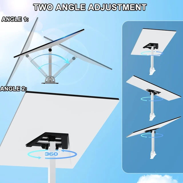 Alt view image 3 of 5 - Adjustable 304 Stainless Steel Roof Mount for Starlink Standard 4/4X/Gen 3