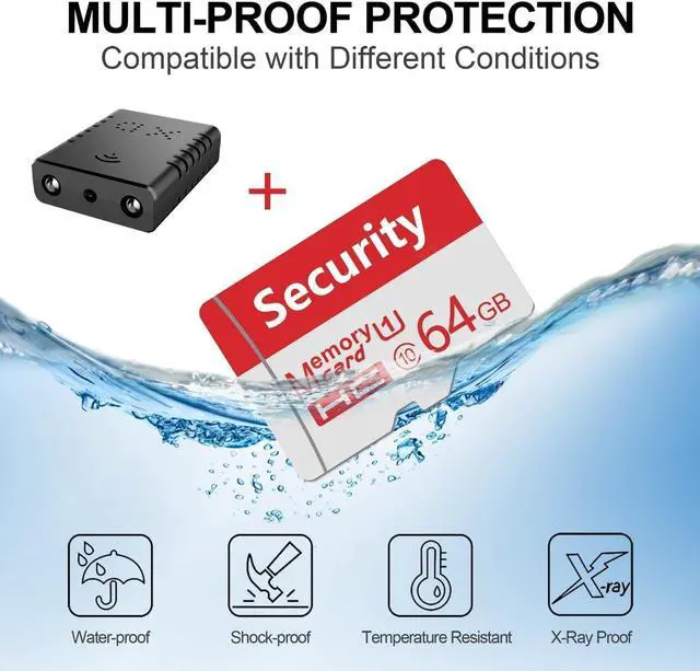 Alt view image 2 of 5 - Rettru Free 64G Smallest Wireless WiFi Battery Camera,HD1080P Portable Mini Camera for Video Recording Live Feed with Night Vision,Motion Detection, Remote Viewing for Security with iOS Android