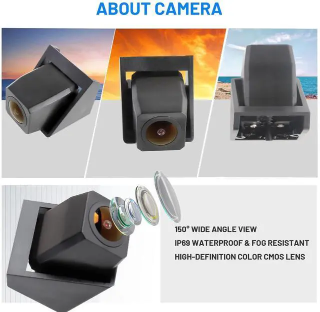 Alt view image 4 of 5 - EWAY Classic 1.0 Backup Camera for Jeep Wrangler Spare Tire Mount 2007-2018, Rear View Reverse Aftermarket Camera for JK JKU Rubicon Sahara Sport Unlimited Removable Guidelines w/OEM Monitor Adapter