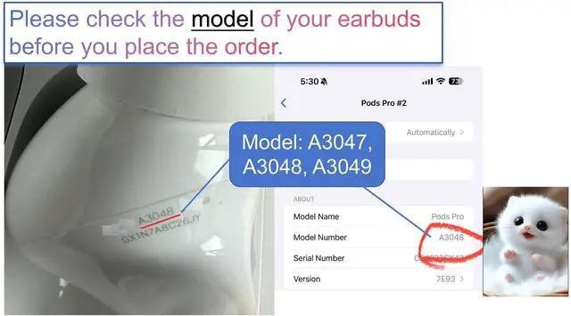 Alt view image 3 of 5 - Meenova OEM Right Earbuds Replacement for Pods Pro (2nd Generation) A3047, A3048, A3049, Genuine Single Right Ear Side Only, Compatible with Original Air Pro 2 A2968 Charging Case