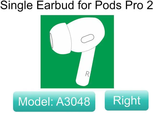 Alt view image 4 of 5 - Meenova OEM Right Earbuds Replacement for Pods Pro (2nd Generation) A3047, A3048, A3049, Genuine Single Right Ear Side Only, Compatible with Original Air Pro 2 A2968 Charging Case