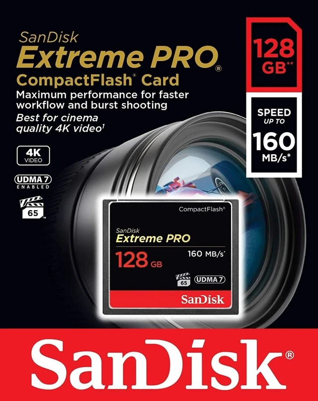 Alt view image 4 of 5 - SANDISK 128GB Extreme PRO CompactFlash Memory Card, UDMA 7
