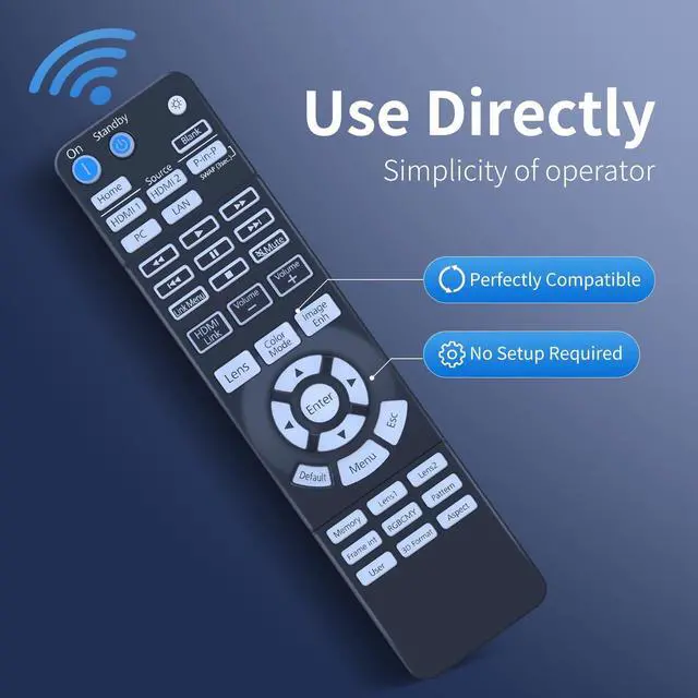 Alt view image 4 of 5 - MOVHEIYL 1656526/165652600 Replacement Remote Control for Epson Home Cinema Projector 4000 4010 H932A 5040UBe 5050UB 5040UB