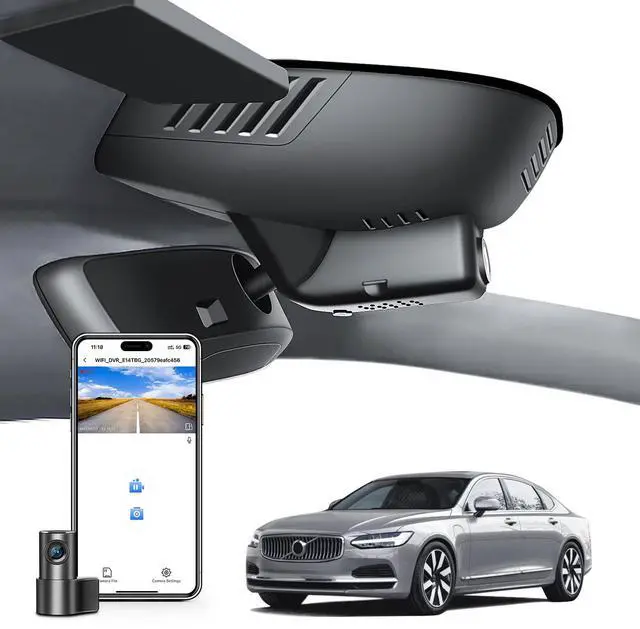 Main image of Mangoal Front 4K & Rear 1080P Dash Cam Custom for Volvo S90 & V90 Cross Country 2022 2023 2024 (Model B), Integrated OEM Look, UHD 2160P Video, WiFi & App, Easy to Install, 128GB Card