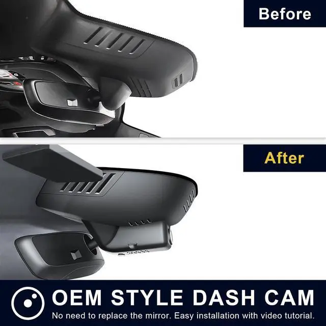 Alt view image 3 of 5 - Mangoal Front 4K & Rear 1080P Dash Cam Custom for Volvo S90 & V90 Cross Country 2022 2023 2024 (Model B), Integrated OEM Look, UHD 2160P Video, WiFi & App, Easy to Install, 128GB Card