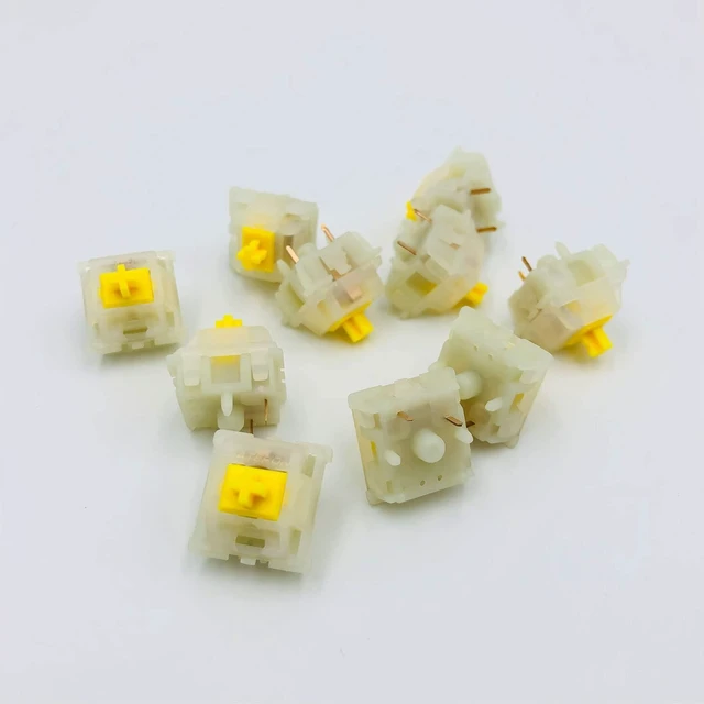 Alt view image 5 of 5 - GATERON Milky Yellow Pro V2 Pre-lubed 5 Pin 50gf LED RGB Linear Switches for MX Mechanical Keyboard (110 Pcs, Milky Yellow Pro V2)