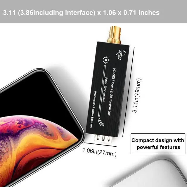 Alt view image 5 of 5 - Zhpuostd HD-SDI to Fiber Converter Kit, Uncompressed 1080P Video Extender for Security Camera CCTV up to 20km, with SFP Module Compatibility & Type-C Power, Single-Mode SMF, a Pair