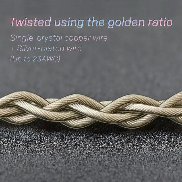 Alt view image 4 of 5 - mfreeo Premium IEM Earphone Audio Cable, Single Crystal Copper & Silver-Plated Hybrid Twisted, Balanced Upgrade Cable, Braided Hi-Fi Replacement Extension Cord 1.2M (2pin-0.78mm, 4.4mm)