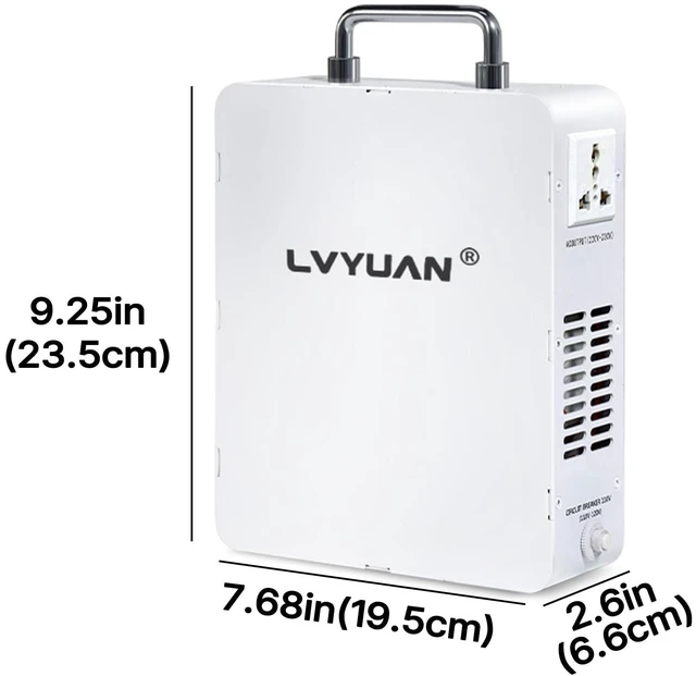 Alt view image 3 of 5 - LVYUAN 2000W Step Up Transformer 110/120V to 220/240V