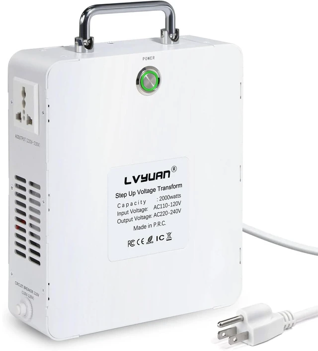 Alt view image 4 of 5 - LVYUAN 2000W Step Up Transformer 110/120V to 220/240V