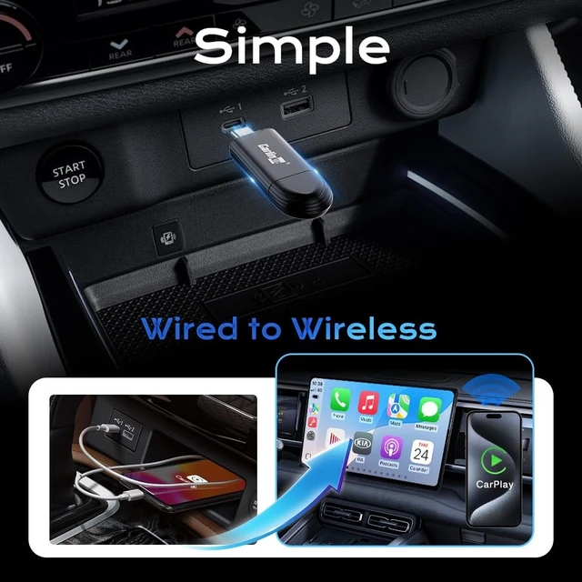Alt view image 3 of 5 - Carlinkit MINI SE Wireless CarPlay Adapter (Compact Size)