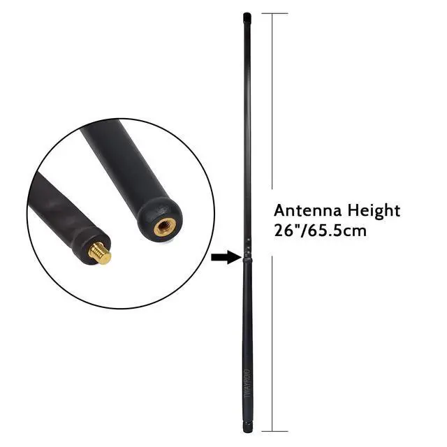 Alt view image 2 of 5 - TWAYRDIO 27MHz CB Radio Antenna for President Randy FCC Handheld CB Radio, 26inches Replacement Foldable Tactical Antenna with TNC Connector Compatible with President Randy II and Randy III
