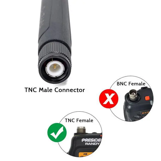 Alt view image 4 of 5 - TWAYRDIO 27MHz CB Radio Antenna for President Randy FCC Handheld CB Radio, 26inches Replacement Foldable Tactical Antenna with TNC Connector Compatible with President Randy II and Randy III