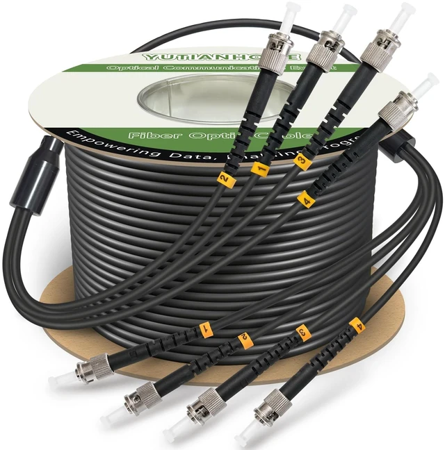 Main image of 250ft/75m 4 Core Industrial TPU ST to ST Outdoor Armored Fiber Optic Cable
