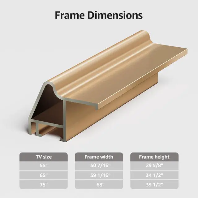 Alt view image 4 of 5 - VueFrame TV Frames 75 Deco Alloy Bezel Only for Samsung The Frame TV and Pro TVs, Modern & Minimalist Styles from TV to Art, Interchangeable Bezels for Home Decor, Easy Installation (Fits 2021-2