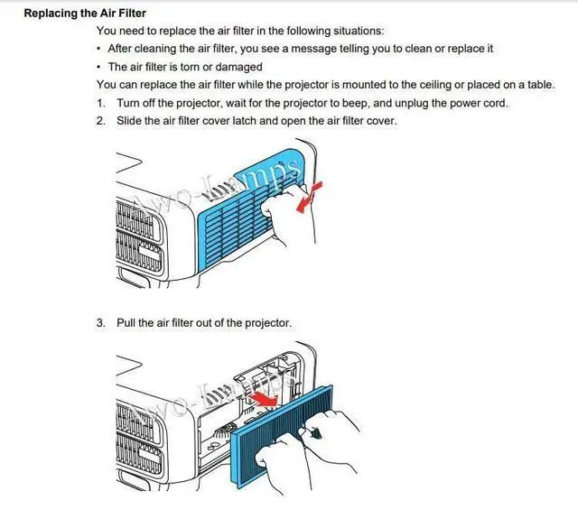 Alt view image 4 of 5 - AWO Replacement Projector Air Filter for EPSON ELPAF51 / V13H134A51 EB-L1000U,EB-L1100U,EB-L1105U,EB-L1200U,EB-L1300U,EB-L1405U,EB-L1490U,EB-L1495U,EB-L1500U,EB-L1500UH,EB-L1505UH,EB-L1510S