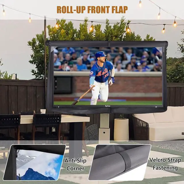 Alt view image 5 of 5 - Outdoor TV Cover 60 to 65 inch, Waterproof TV Cover for Outside with Full Zipper, Heavy Duty 600D Oxford 4 Season Protectors for Outside Flat Screen Television with Mounts and Stands for 60 to 65 inch