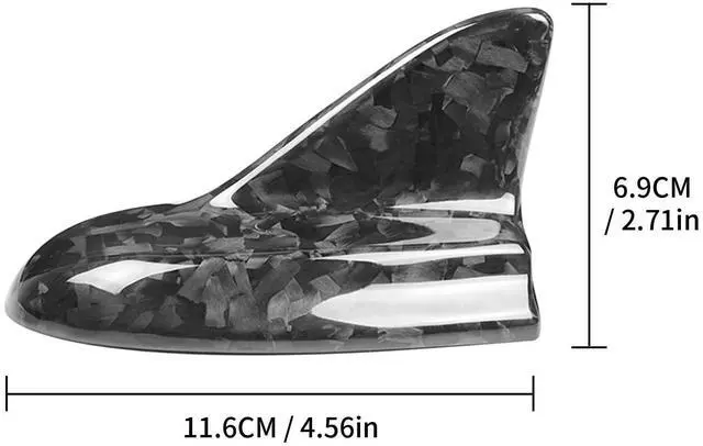 Alt view image 2 of 5 - BLAKAYA Compatible with Antenna Cover Shark Fin Trim Hood Forged Carbon Fiber Automotive Roof Aerials for Dodge Challenger SRT 2015 2016 2017 2018 2019 2020 2021 2022 (Black)