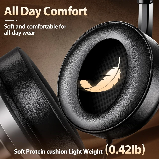 Alt view image 3 of 5 - USB C Headphones Wired with Comfortable Ear Pads, Over Ear Bass HiFi Sound Foldable Travel Headphone, Durable Metal Frame, Compatible with iPhone 17/16/Samsung Galaxy S25/S24 Google Pixel 9 - Bl