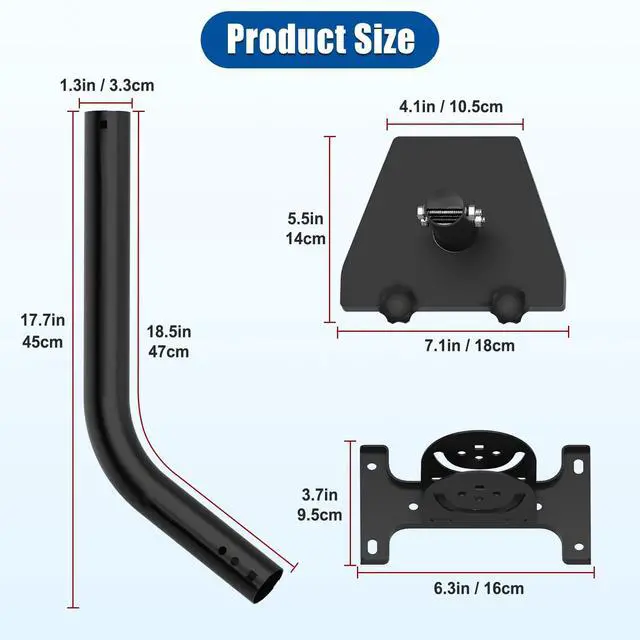 Alt view image 2 of 5 - Mount for Starlink Gen 3 V3 Wall Mount 19" Adjustable Gen 3 Mounting Kit Upgraded Mounting Bracket for Internet Satellite Dish