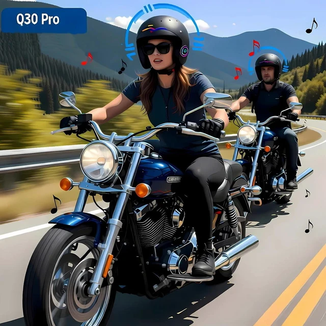 Alt view image 5 of 5 - Removable Motorcycle Helmet Bluetooth Headset, 500M Motorcycle Communication Systems 2 Riders Intercom for motorcycle helmets with Music Sharing/Noise Reduction/FM Radio, 2 Mics&40mm Speaker (1-Pack)