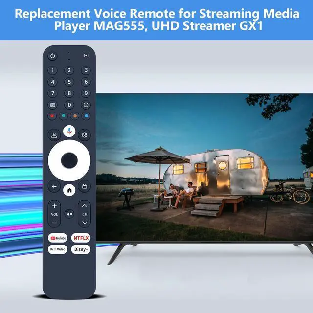 Alt view image 2 of 5 - PZL Replacement Voice Remote Control for Infomir Streaming Media Player MAG555, Compatible with RockTek UHD Streamer GX1