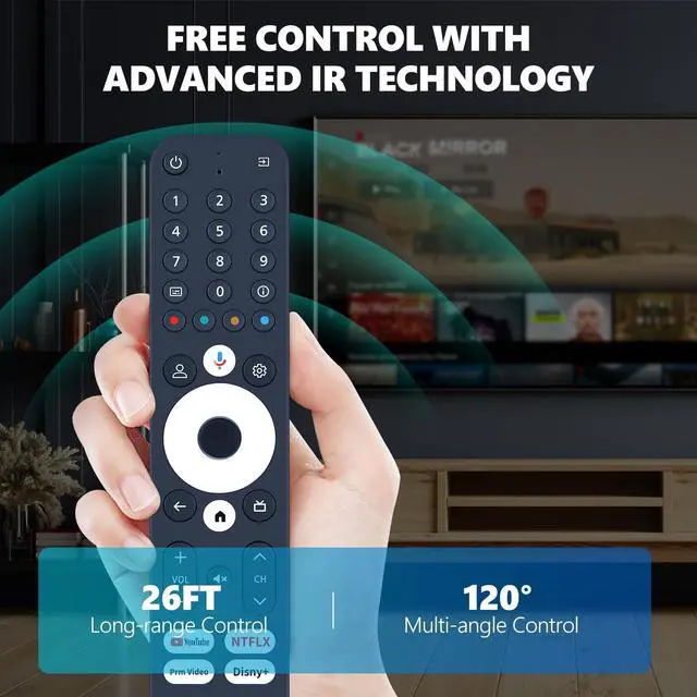 Alt view image 4 of 5 - PZL Replacement Voice Remote Control for Infomir Streaming Media Player MAG555, Compatible with RockTek UHD Streamer GX1
