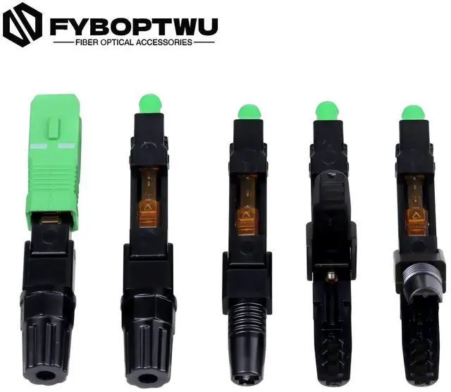 Alt view image 3 of 5 - fyboptwu - 40 pcs SC-APC Fiber Optic Quick Assembly Connector Fiber Optic Fast Connectors Singlemode 9/125 Mechanical Connectors Adapter for 2mm x 3mm Butterfly Fiber Cable