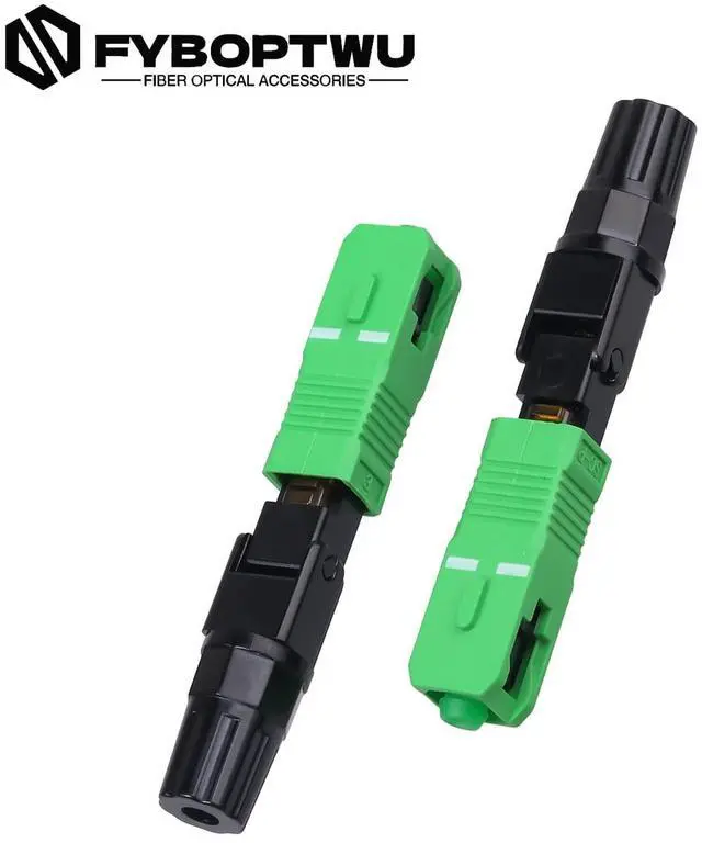 Alt view image 5 of 5 - fyboptwu - 40 pcs SC-APC Fiber Optic Quick Assembly Connector Fiber Optic Fast Connectors Singlemode 9/125 Mechanical Connectors Adapter for 2mm x 3mm Butterfly Fiber Cable