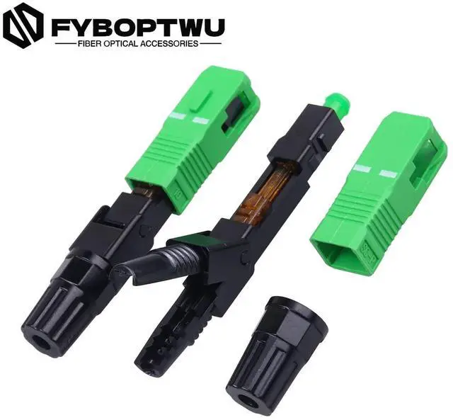 Alt view image 4 of 5 - fyboptwu - 40 pcs SC-APC Fiber Optic Quick Assembly Connector Fiber Optic Fast Connectors Singlemode 9/125 Mechanical Connectors Adapter for 2mm x 3mm Butterfly Fiber Cable